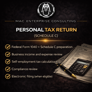 Personal Tax Return (Schedule C)
