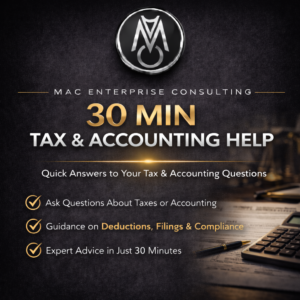 30 Min Tax & Accounting Help
