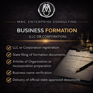 Business Formation (LLC or Corporation)