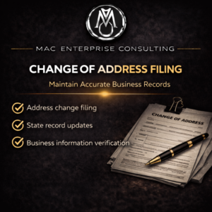 Change of Address Filing